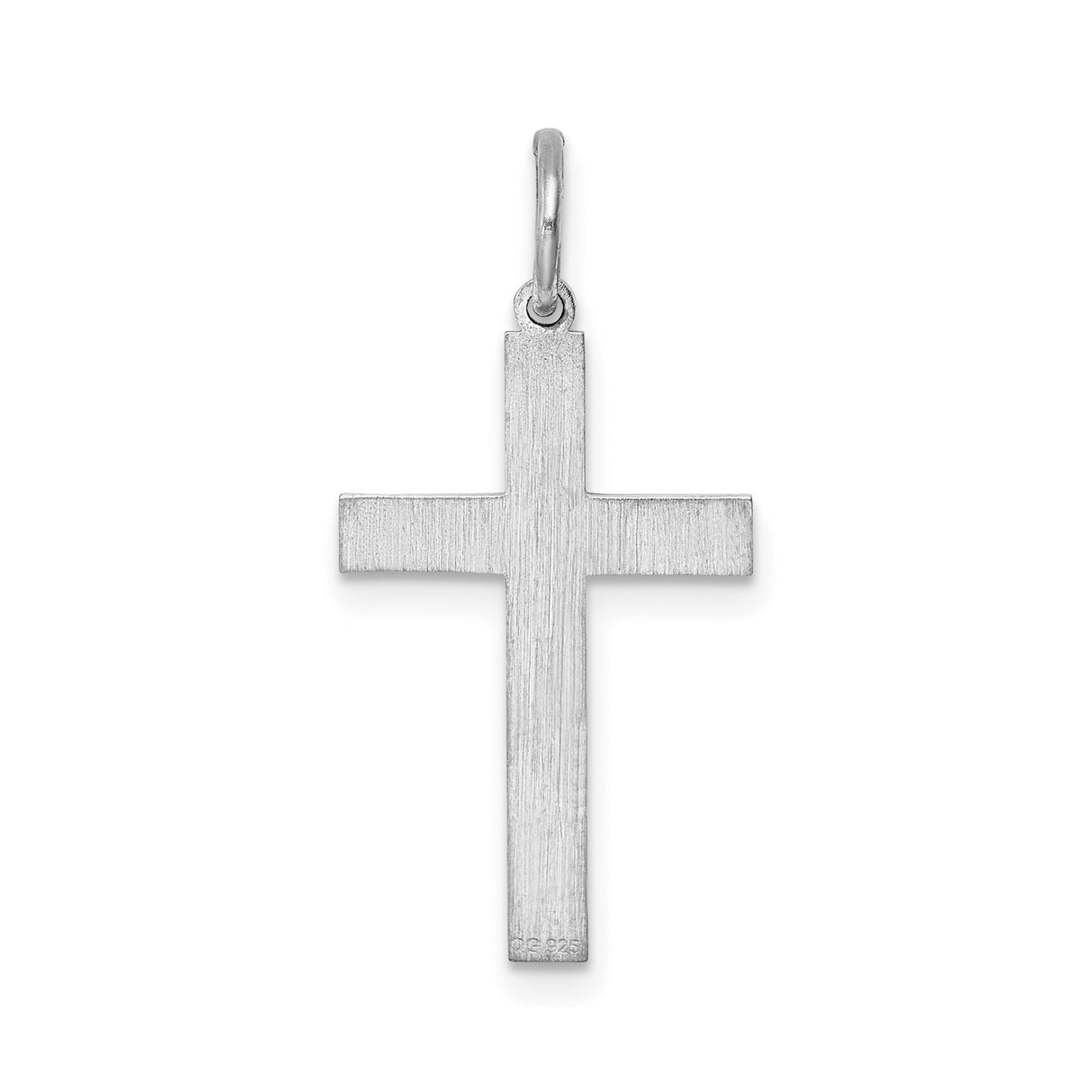 Sterling Silver Cross Pendant with Brushed Satin Finish and Geometric Minimalist Design