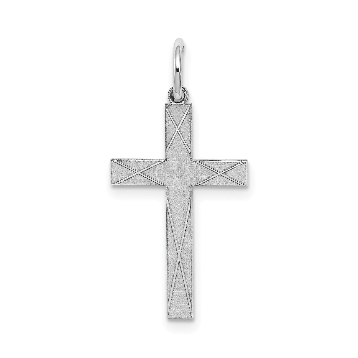 Sterling Silver Cross Pendant with Brushed Satin Finish and Geometric Minimalist Design