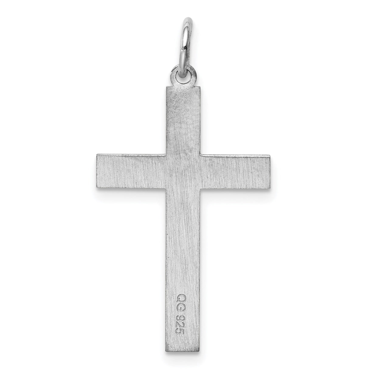 Sterling Silver Cross Pendant with Etched Geometric Matte Design for Men and Women
