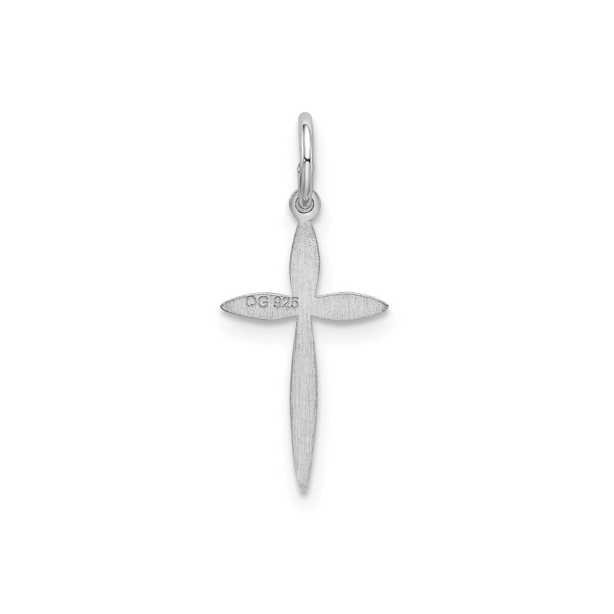 Sterling Silver Cross Pendant with Minimalist Religious Design and Celestial Charm