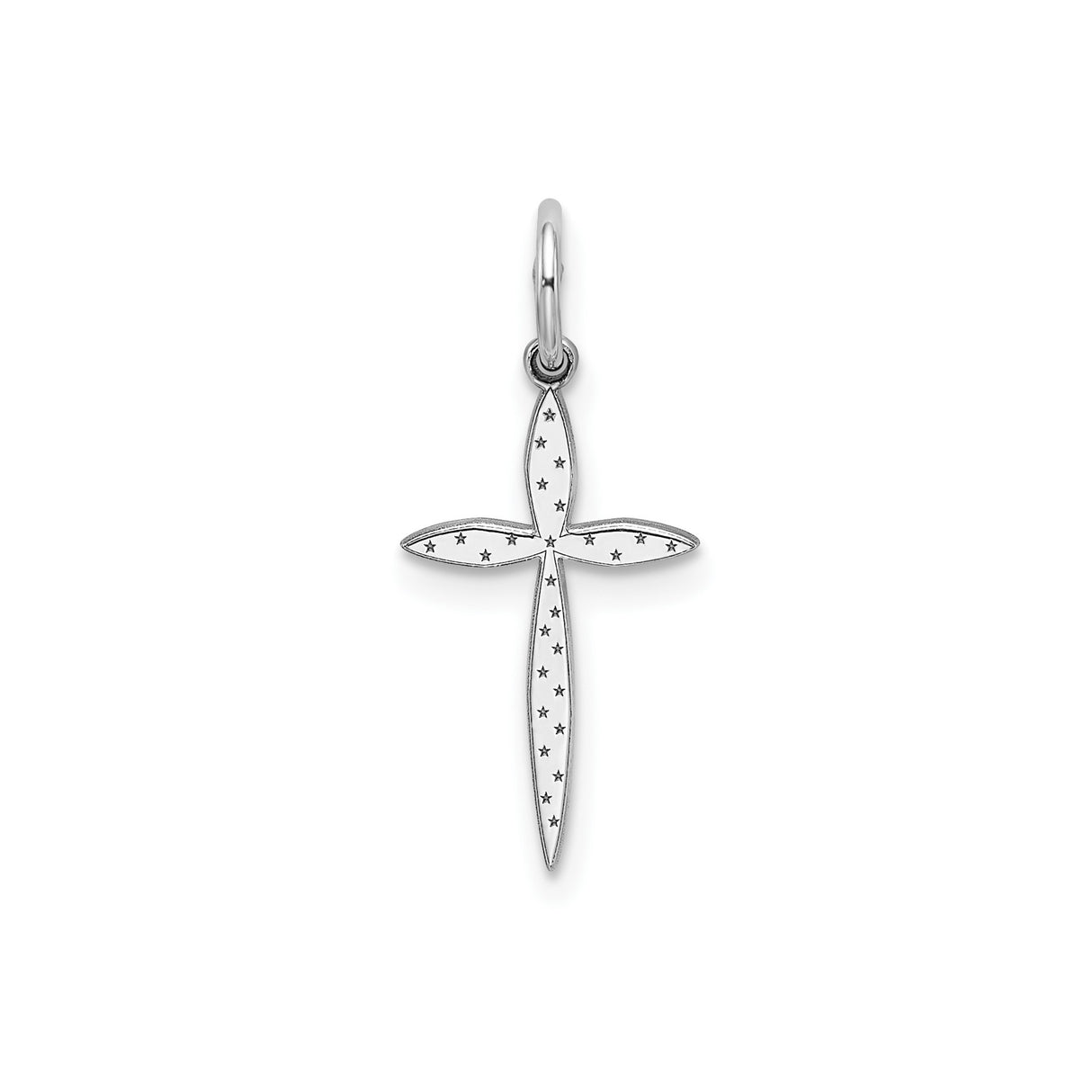 Sterling Silver Cross Pendant with Minimalist Religious Design and Celestial Charm