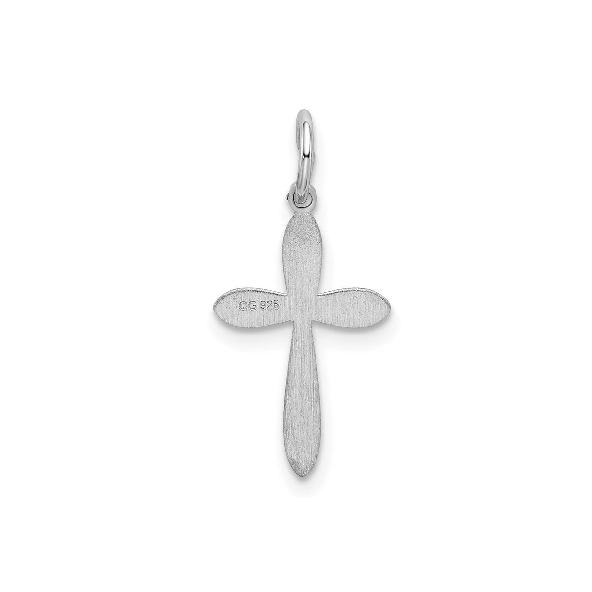 Sterling Silver Cross Pendant with Floral Detail and Vine Pattern for Men and Women