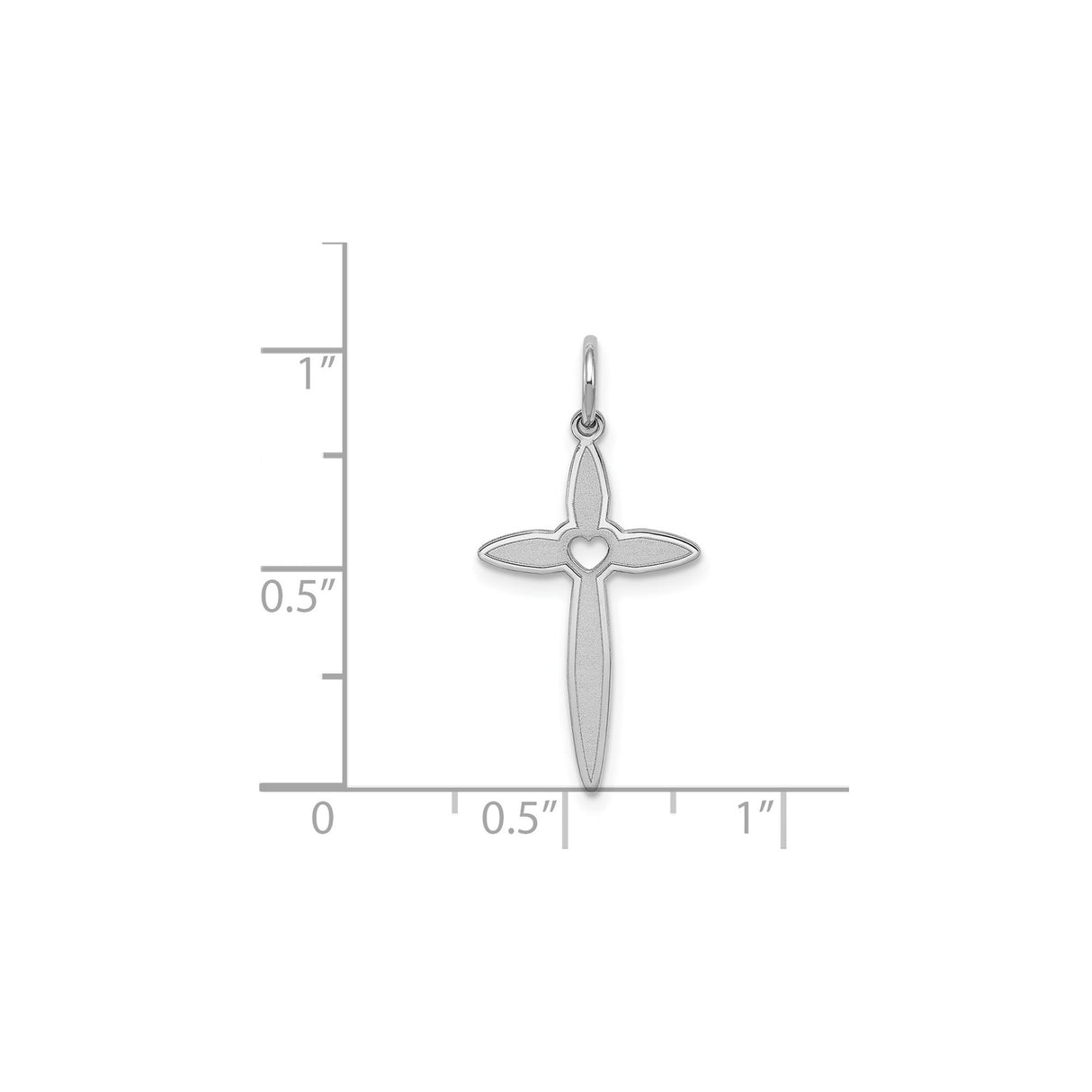 Sterling Silver Cross Pendant with Open Heart Design, Latin Religious Symbol for Men and Women