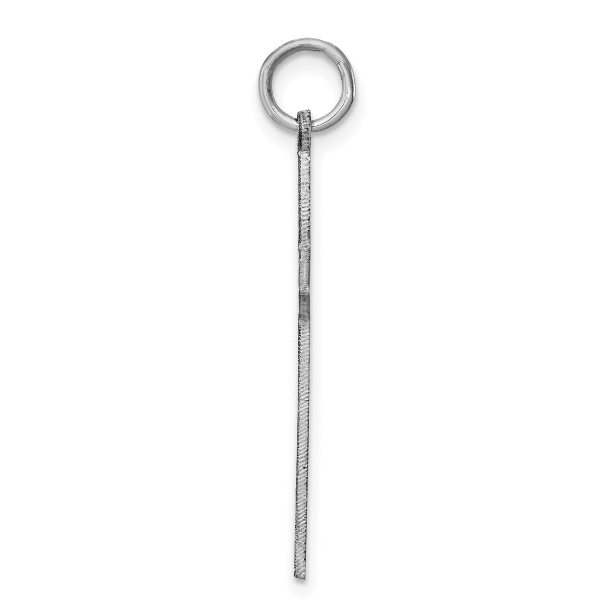 Sterling Silver Cross Pendant with Open Heart Accent, Latin Cross Design