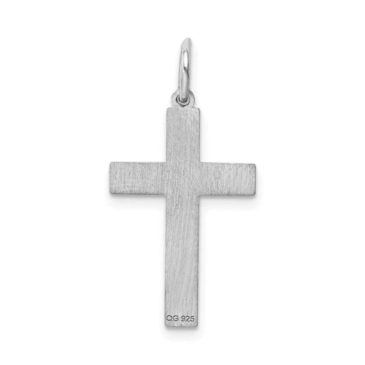 Sterling Silver Cross Pendant with Satin and Polished Finish, Latin Design, Unisex