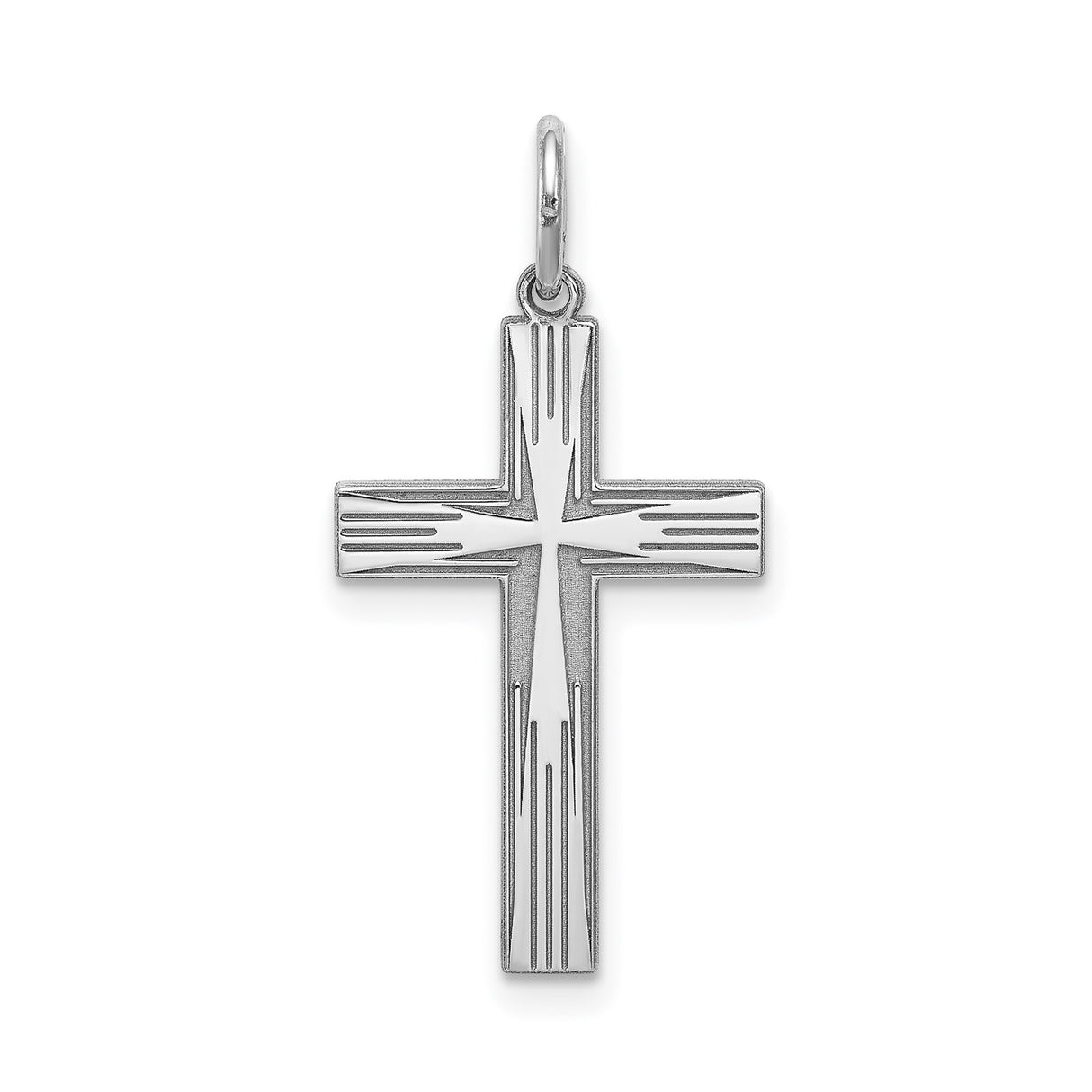 Sterling Silver Cross Pendant with Satin and Polished Finish, Latin Design, Unisex