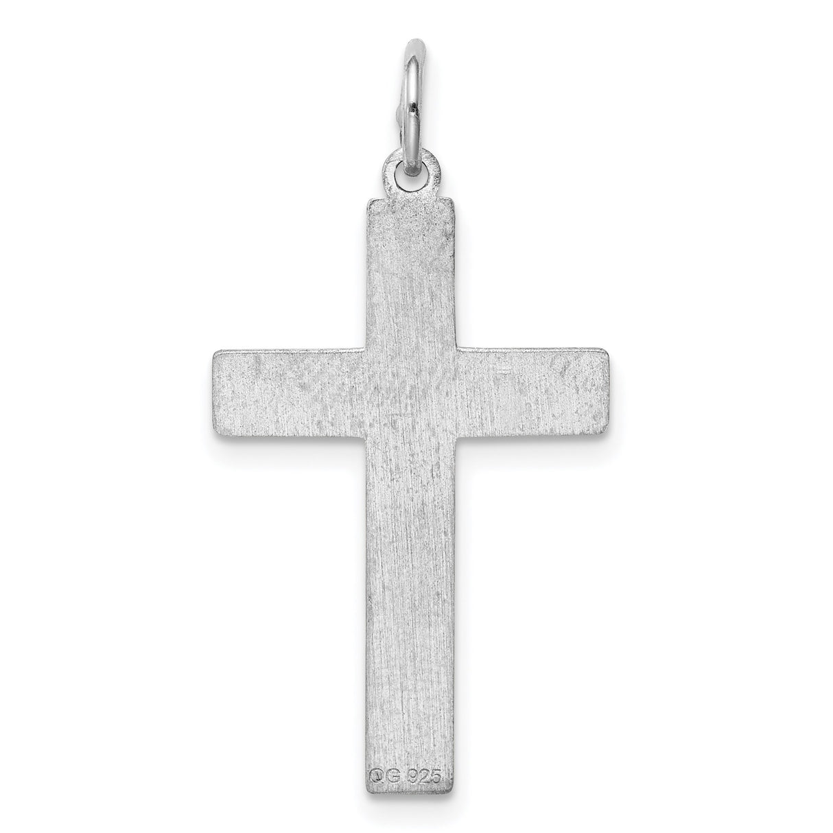 Sterling Silver Cross Pendant with High Polish Finish, Modern Minimal Design, Unisex Religious Jewelry