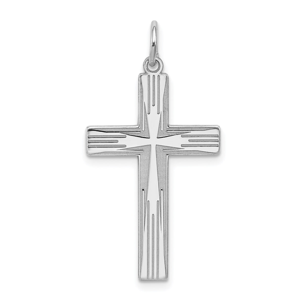 Sterling Silver Cross Pendant with High Polish Finish, Modern Minimal Design, Unisex Religious Jewelry
