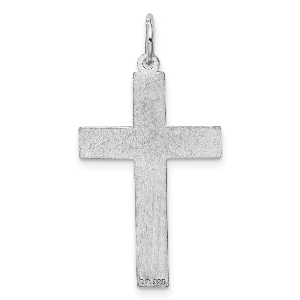 Sterling Silver Latin Cross Pendant with Arrow Design and Matte Finish
