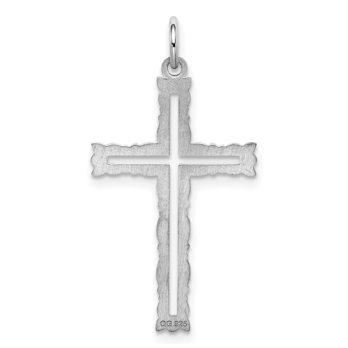 Sterling Silver Cross Pendant, Polished Latin Style Religious Design for Men and Women