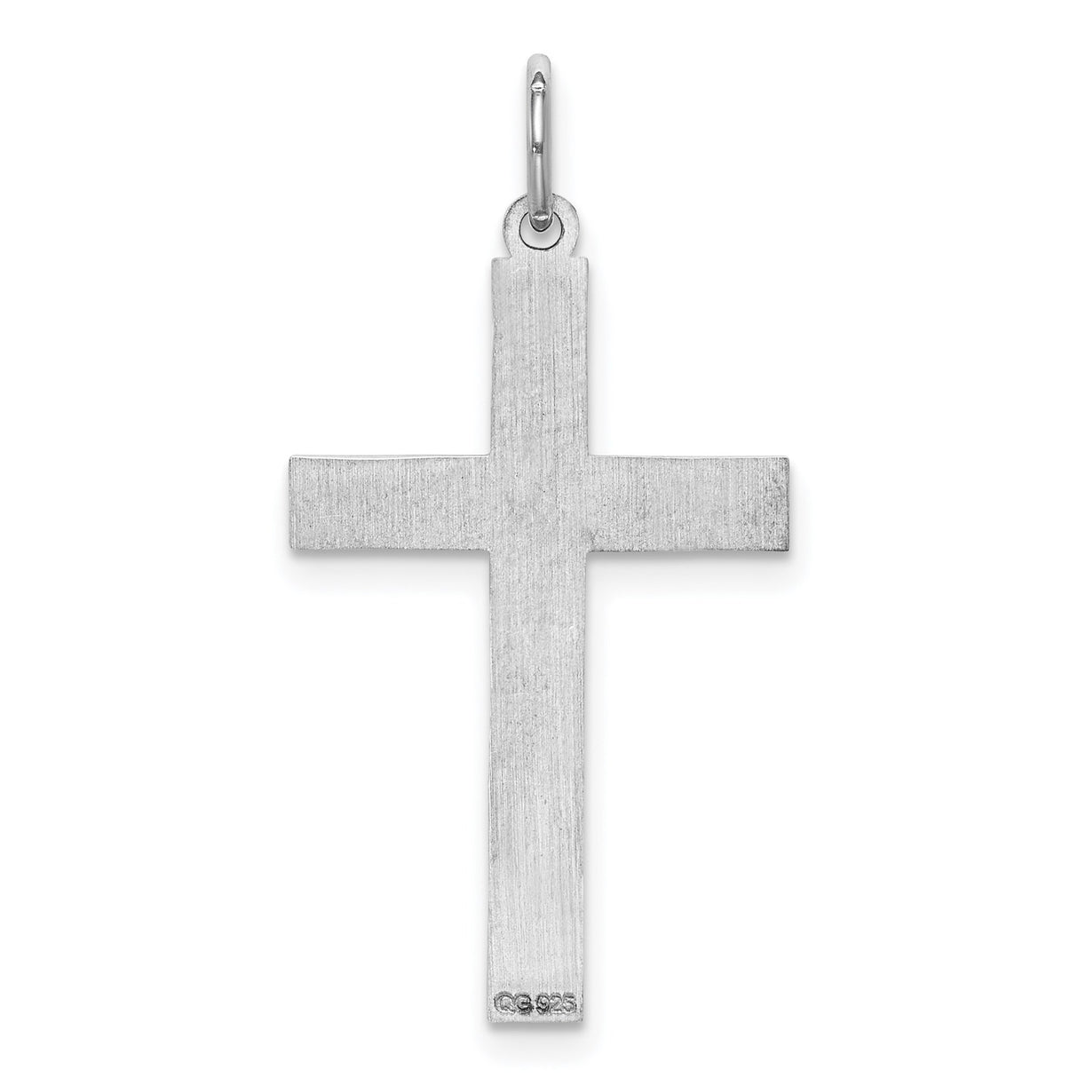 Sterling Silver Cross Pendant with Polished Surface and Modern Symmetrical Design