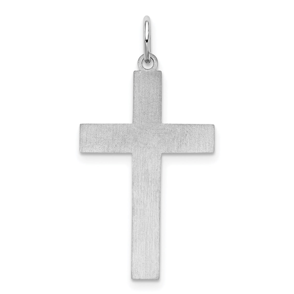 Sterling Silver Cross Pendant with Grooved Texture and Polished Finish