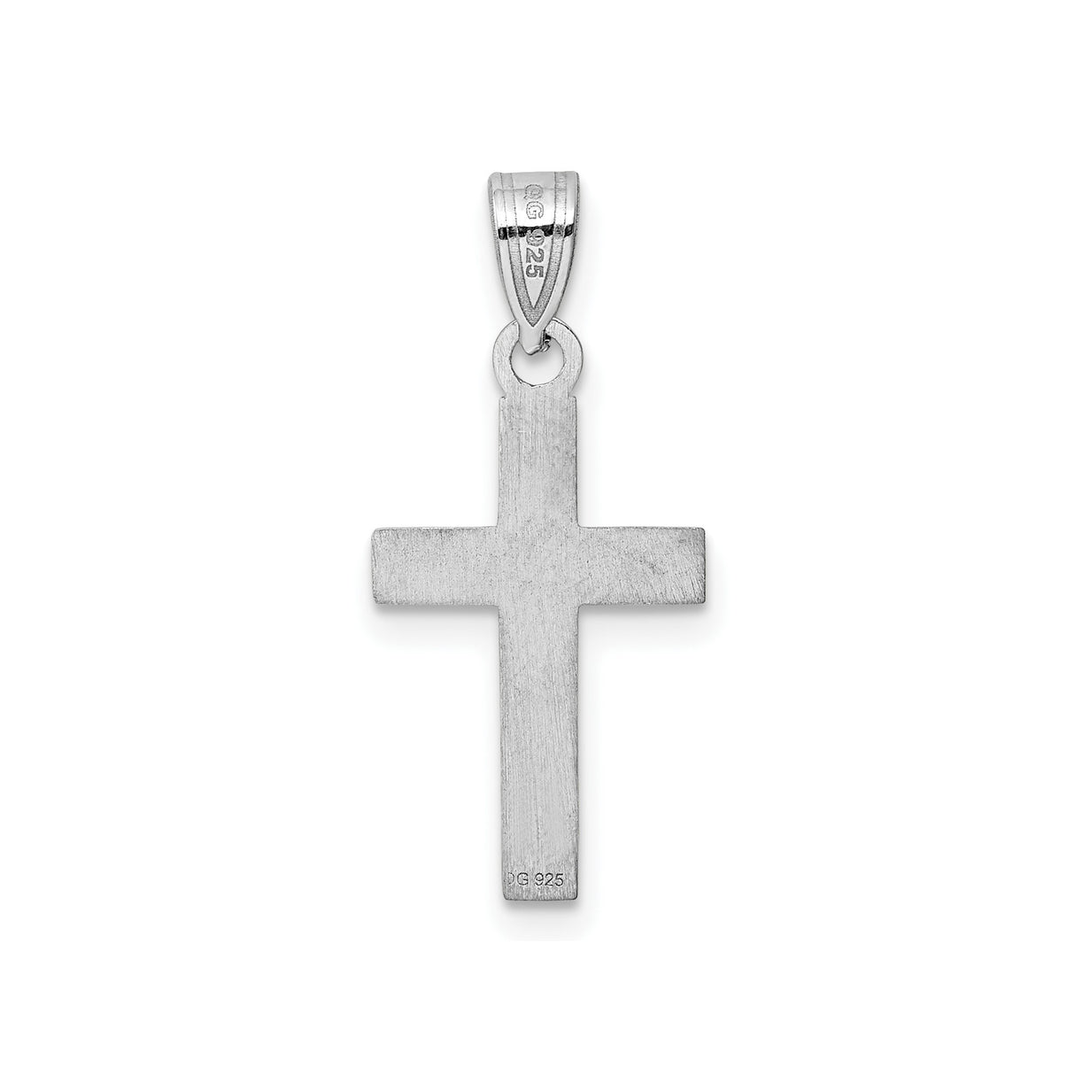 Sterling Silver Cross Pendant with Blue Enamel, Modern Minimalist Spiritual Design