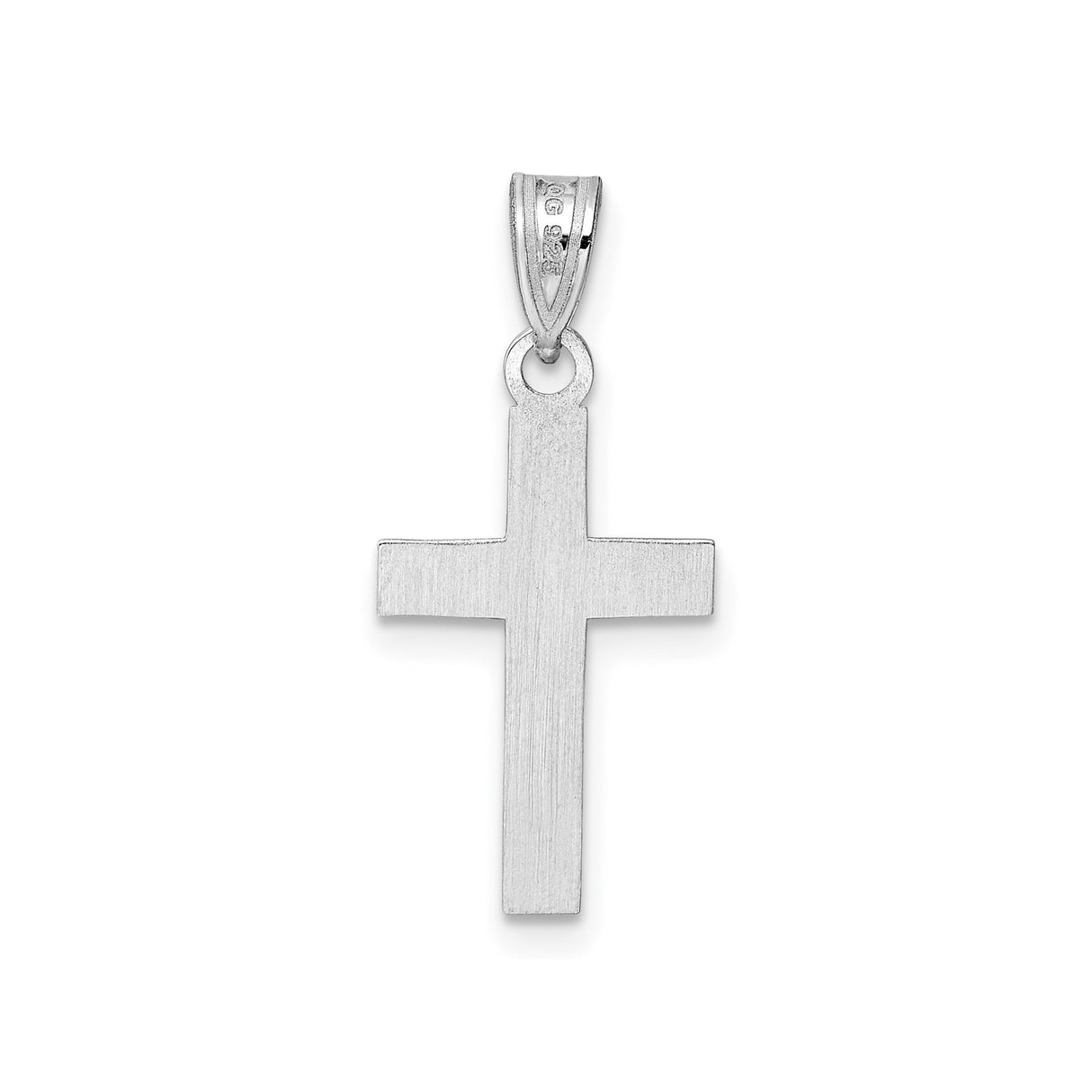 Sterling Silver Cross Pendant with Black Enamel Inlay, Modern Religious Jewelry for Men and Women
