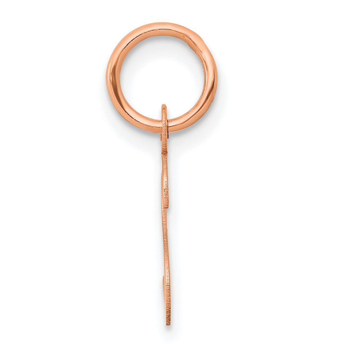 QG- Slanted Block Initial S Charm Pendant in Real 14k Rose Gold