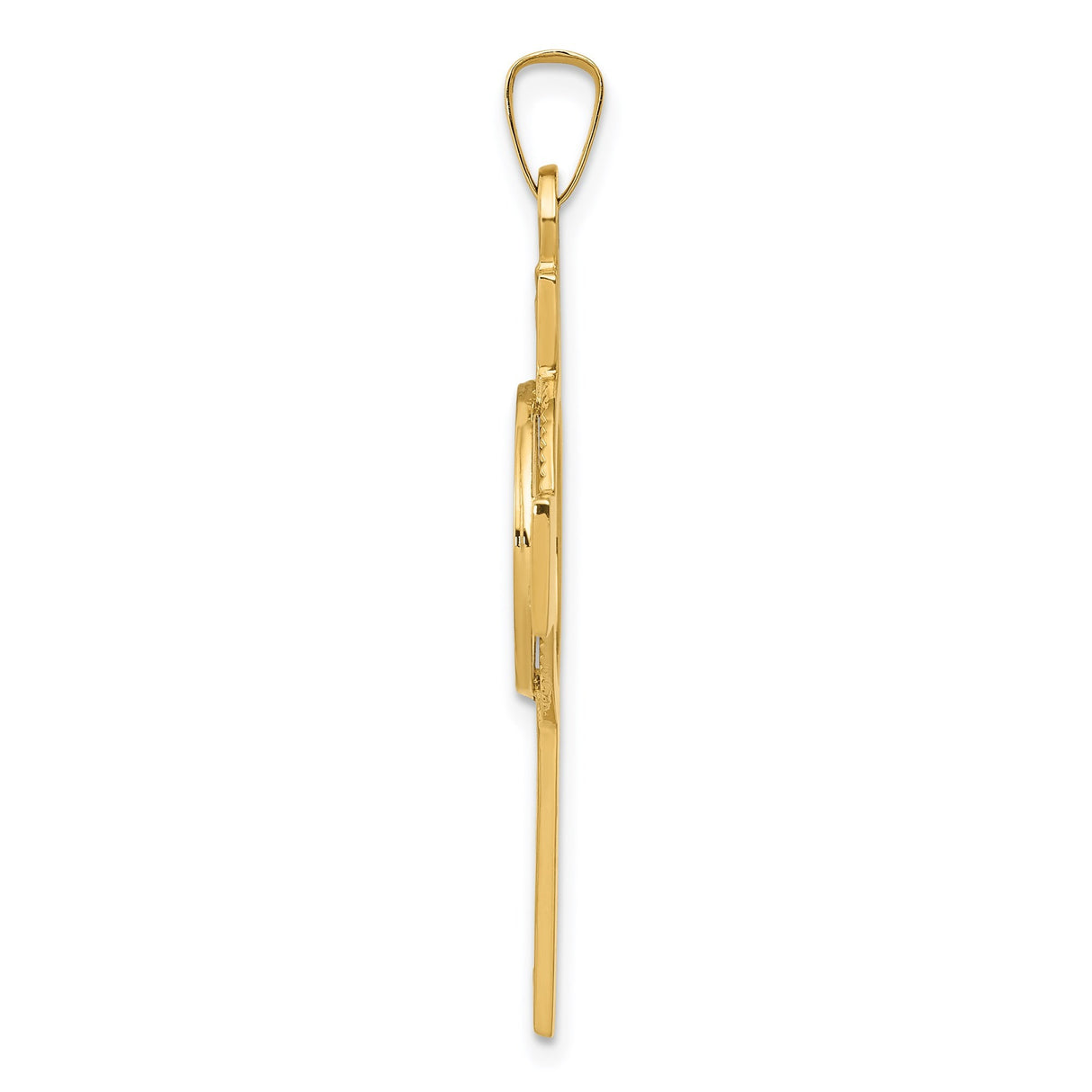 14k Yellow Gold Celtic Cross Pendant with Saint Anthony Medallion Religious Charm