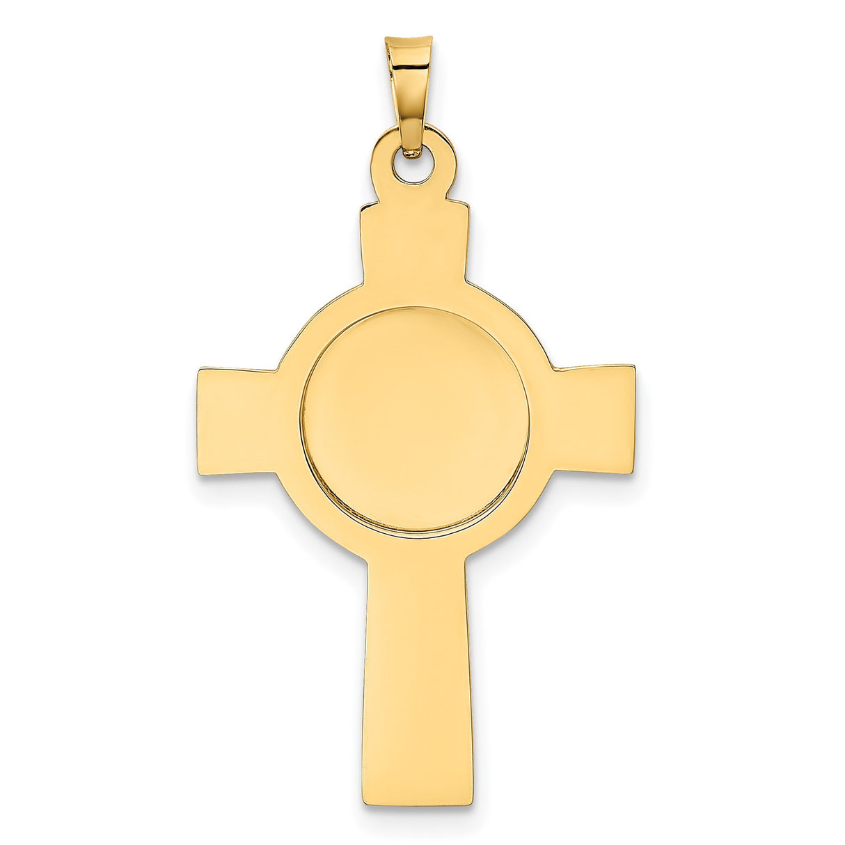 14k Yellow Gold Saint Christopher Medal Pendant with Celtic Cross Charm