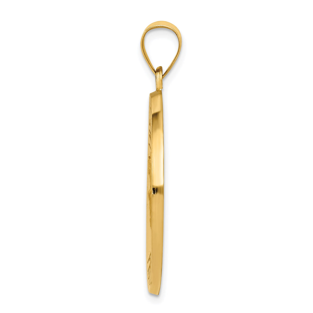 14k Yellow Gold Saint Christopher Pendant Medal Charm, Catholic Religious Travel Protection Jewelry