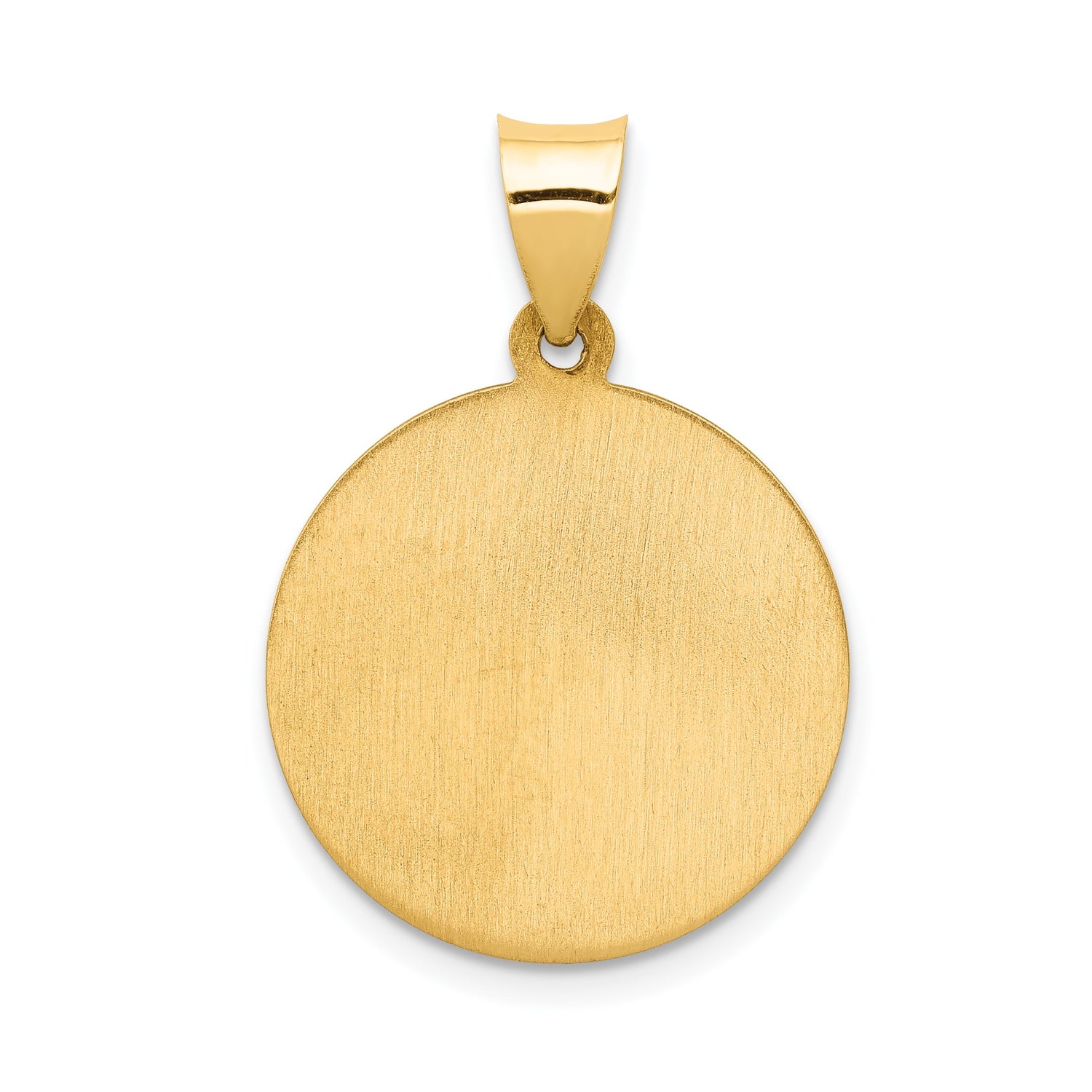 14k Yellow Gold Guardian Angel Pendant with Protect Us Engraving, Religious Medal for Women