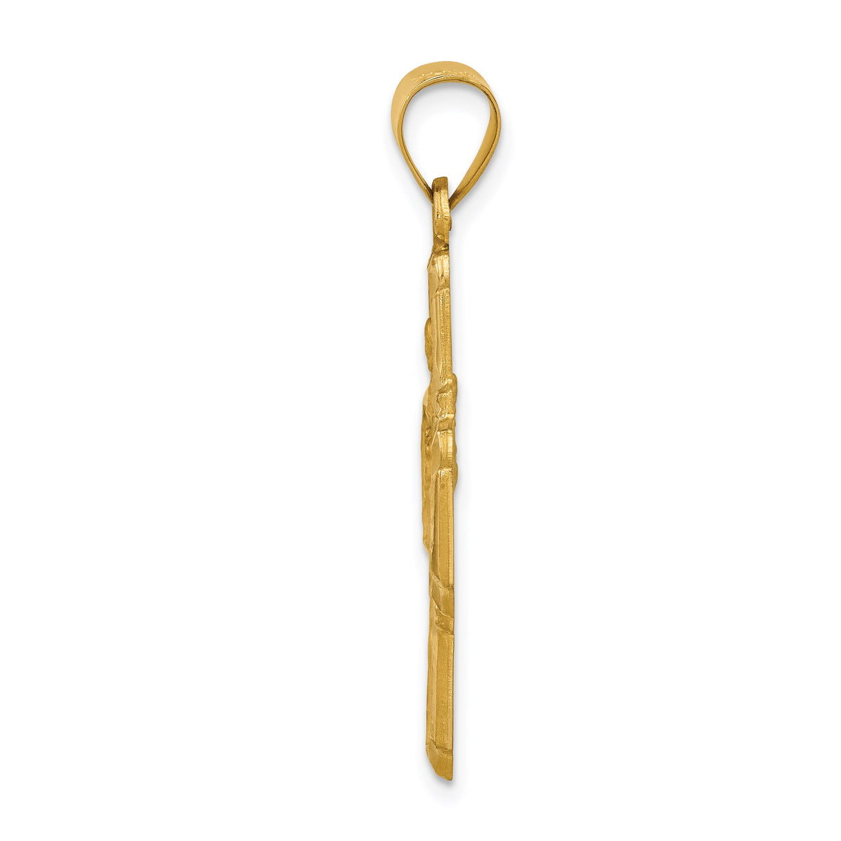 14k Yellow Gold Four-Way Cross Pendant with Sacred Heart, Virgin Mary, and Saint Medals