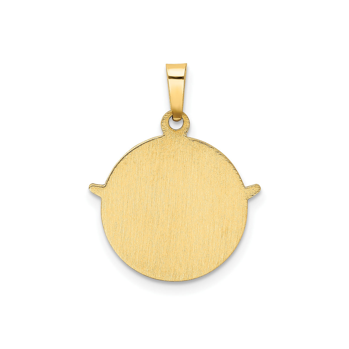 14k Yellow Gold Holy Spirit Dove Pendant with Geometric Border, Christian Medallion