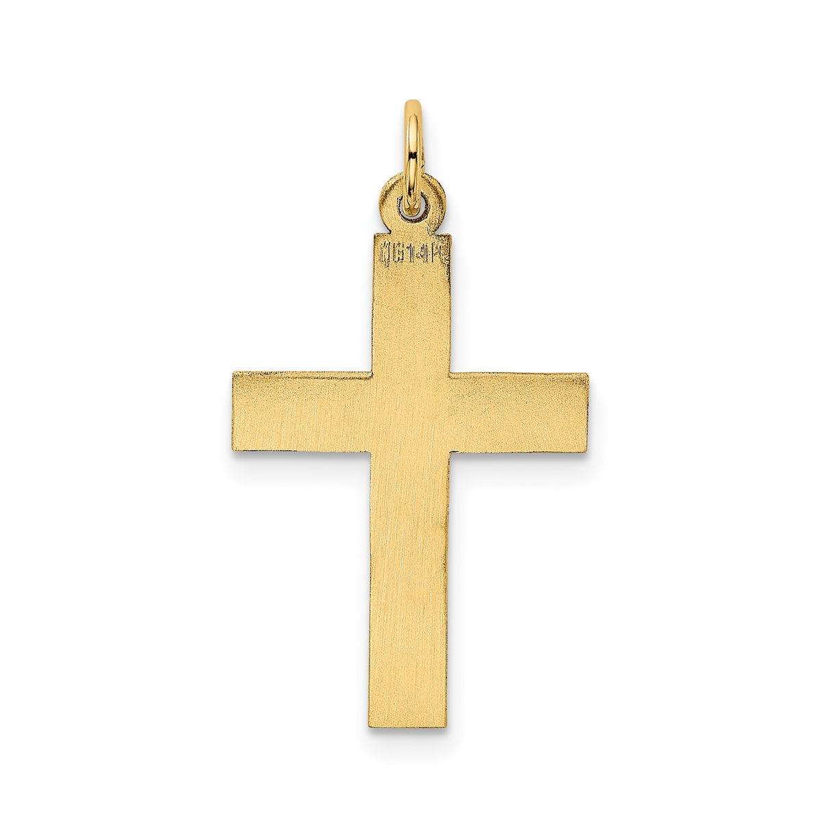 14k Yellow Gold Latin Cross Pendant, Polished Religious Charm for Men and Women