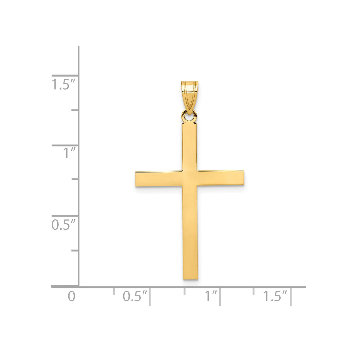 14k Yellow Gold Cross Pendant with Modern Simple Design and Sleek Polished Finish