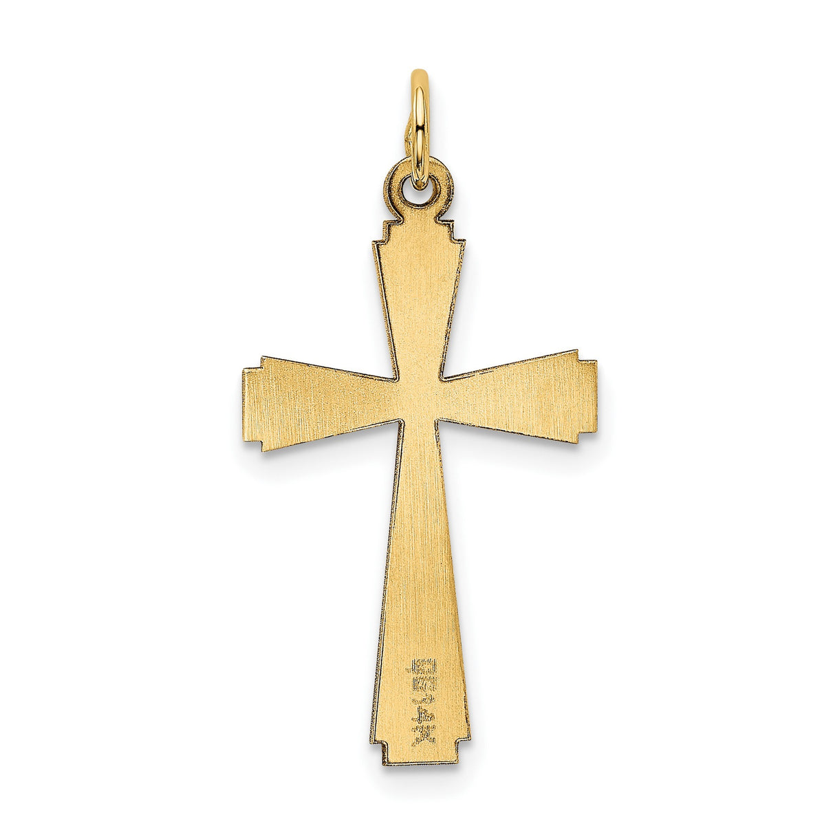 14k Yellow Gold Cross Pendant with Smooth Polished Finish and Angular Design