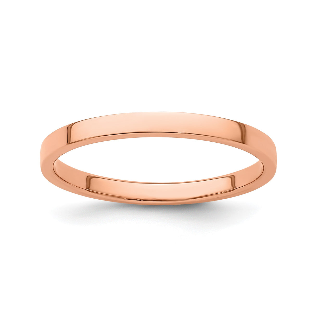 14k Rose Gold Flat, Lightweight wedding band ring