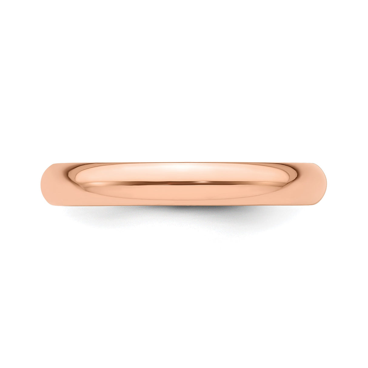 14k Rose Gold Domed wedding band ring detail view