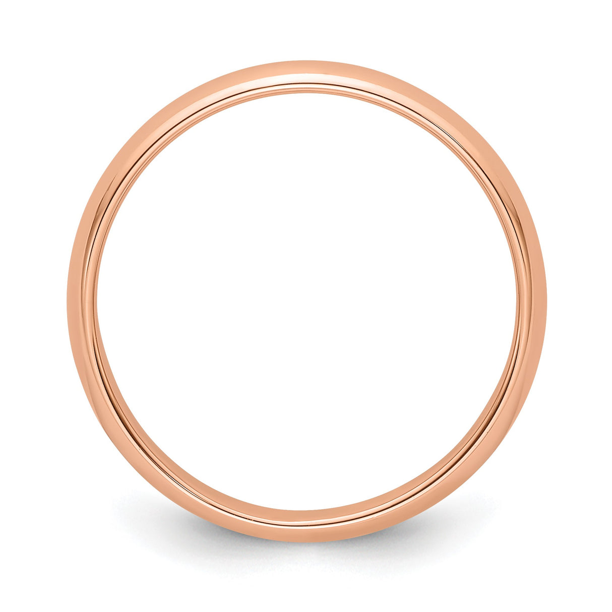14k Rose Gold Domed wedding band ring alternate angle