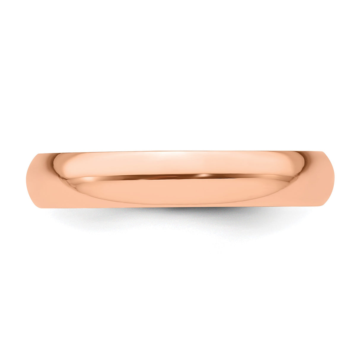 14k Rose Gold Domed wedding band ring detail view