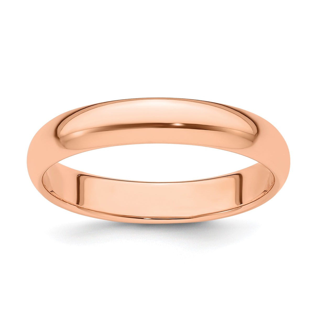 14k Rose Gold Domed wedding band ring
