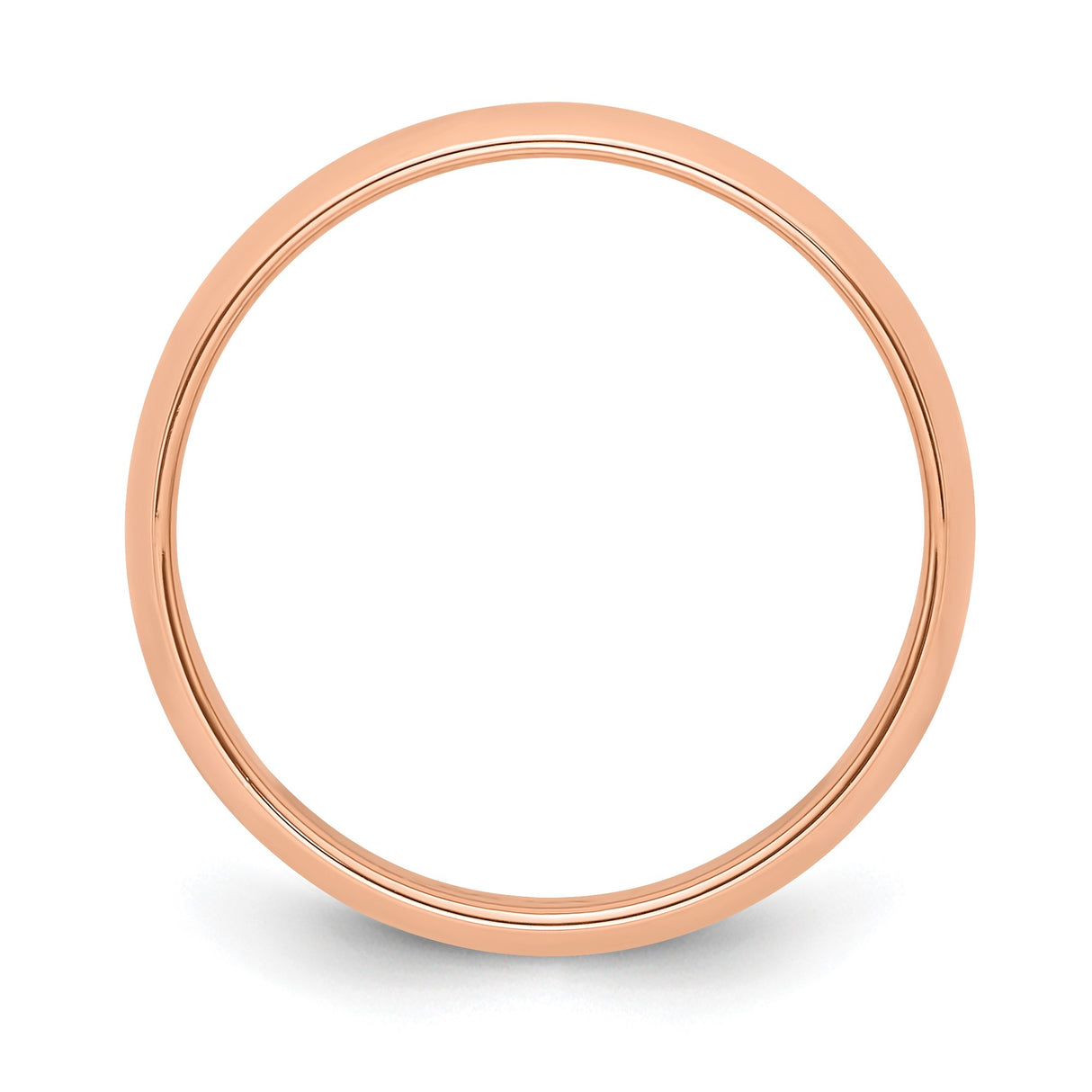 14k Rose Gold Domed wedding band ring alternate angle
