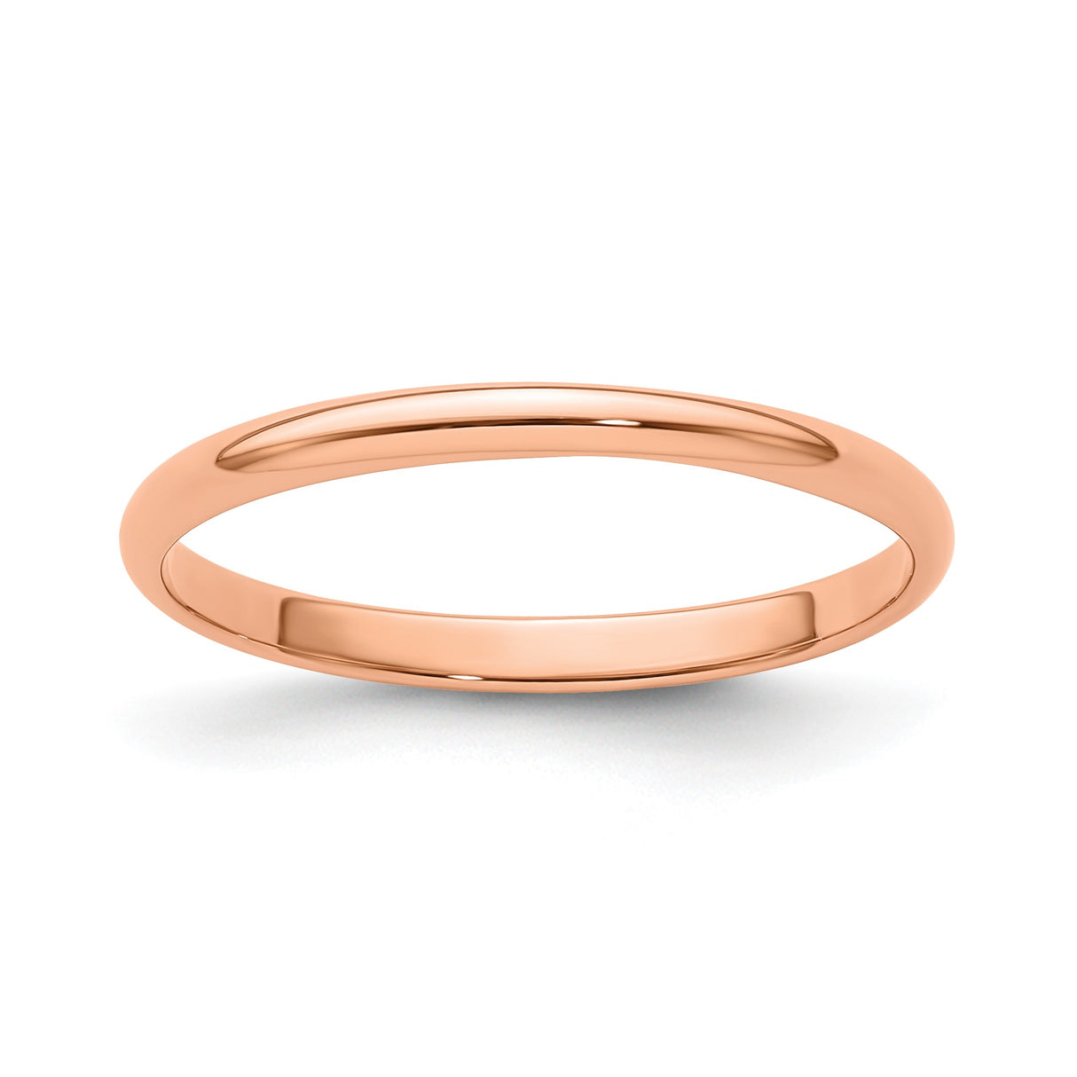 14k Rose Gold Domed, Lightweight wedding band ring