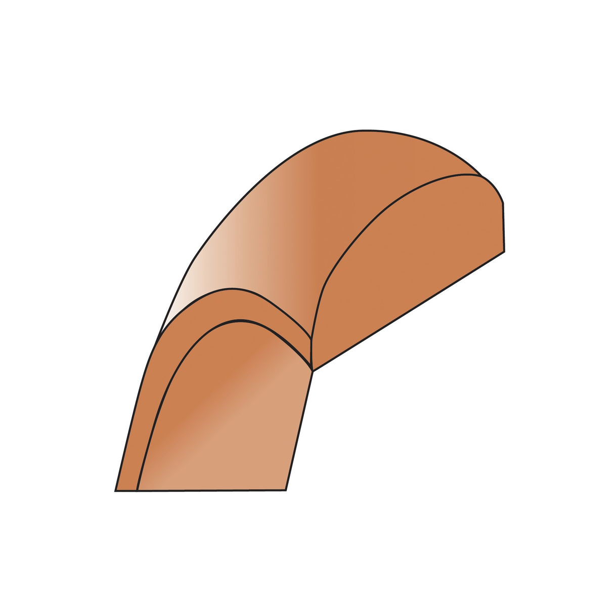 14k Rose Gold Domed wedding band ring detail view