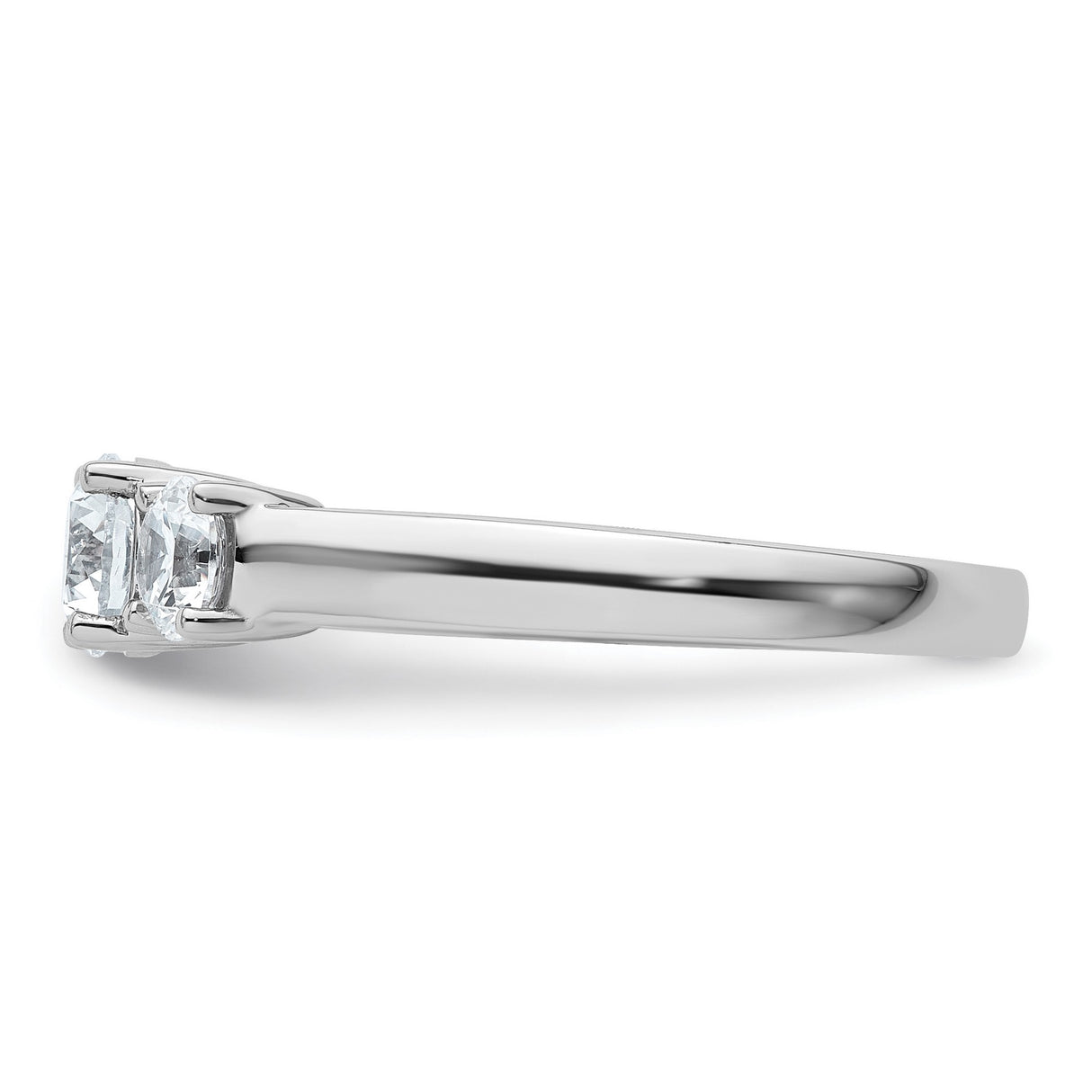 Lab Grown Diamond VS DEF 1 ct Complete 3 Stone Band Charm Pendant in Real 14k White Gold