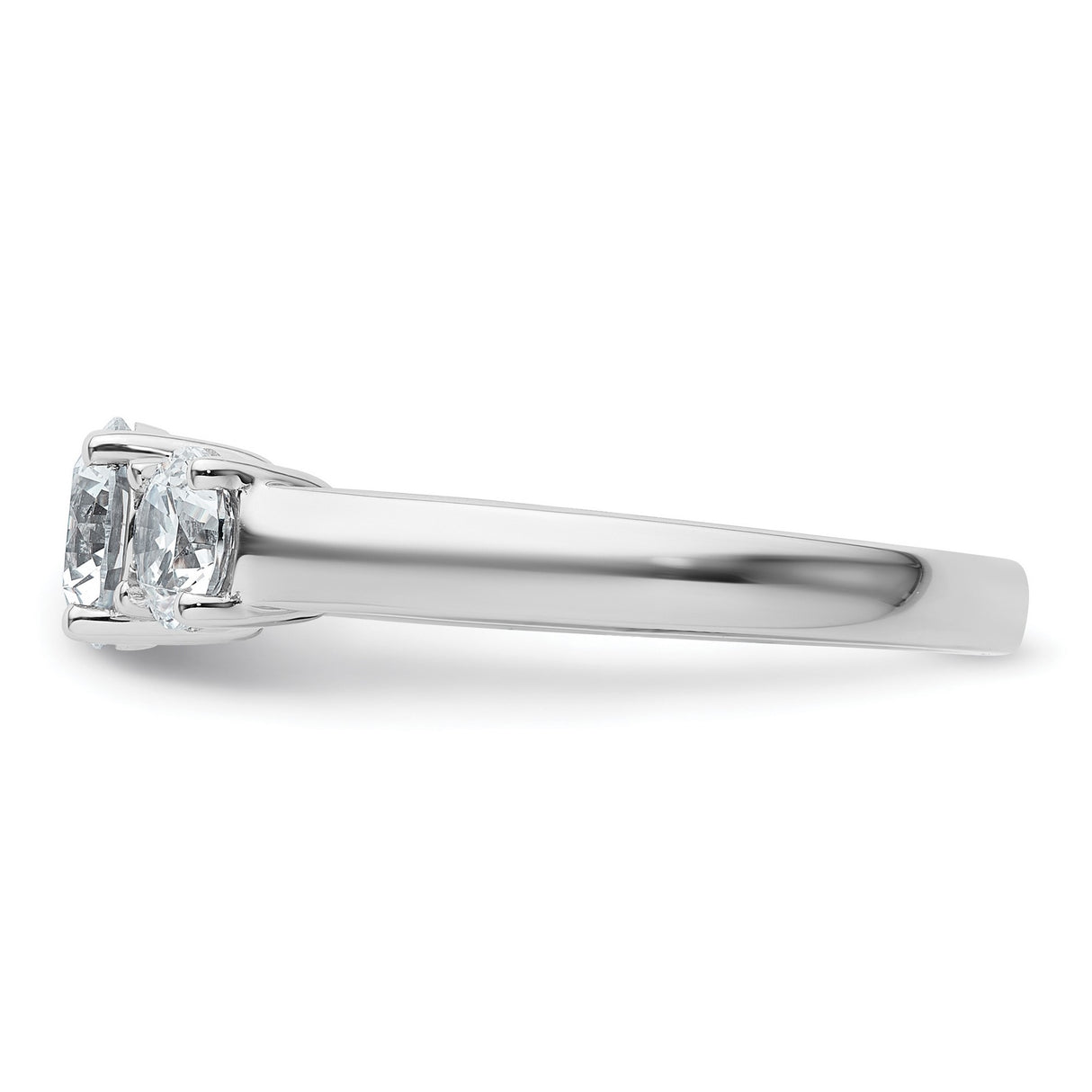 Lab Grown Diamond VS DEF 1 1/2 ct 3 Stone Band Charm Pendant in Real 14k White Gold