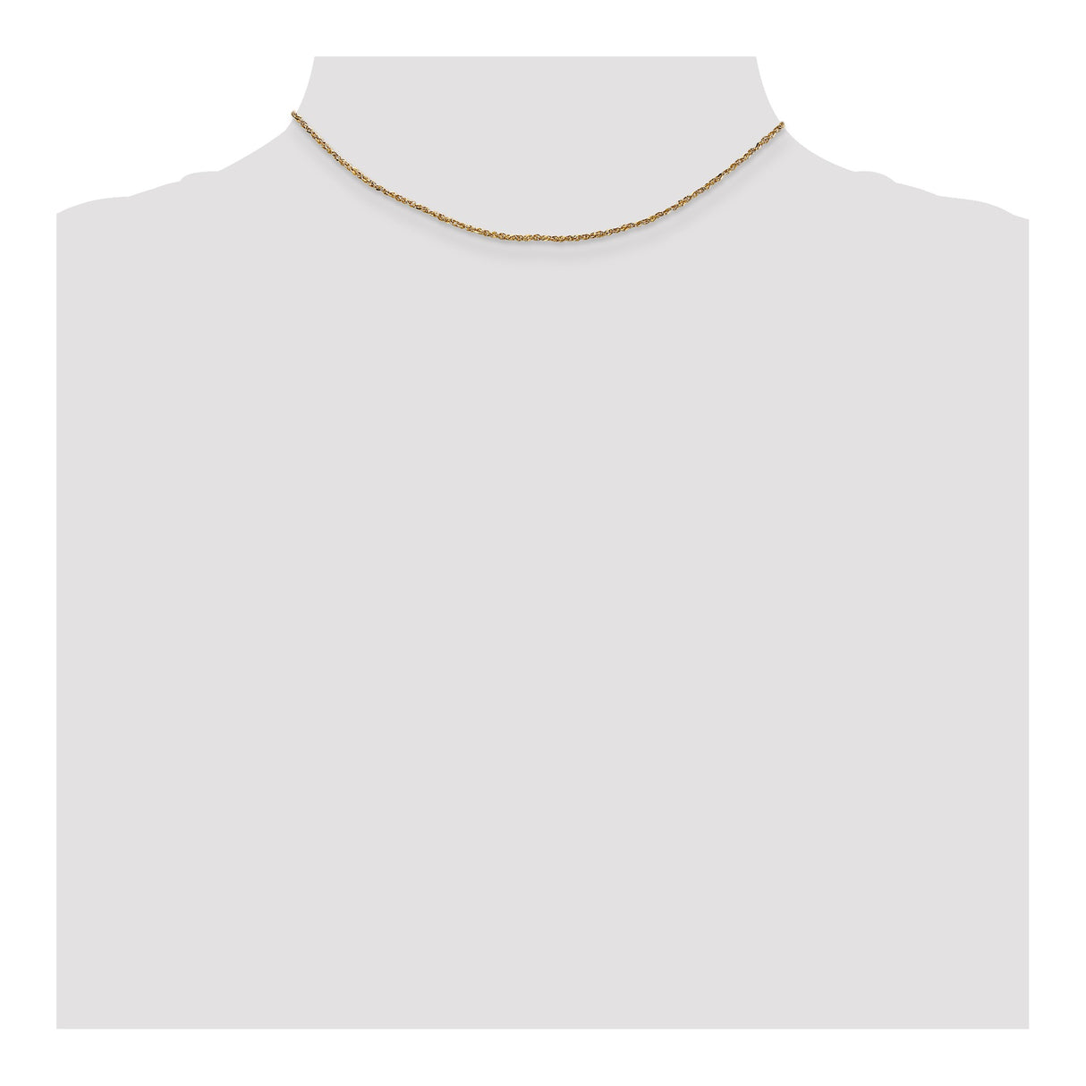 14K Yellow Gold 1.7 mm Polished Chain Necklace, Solid detail view