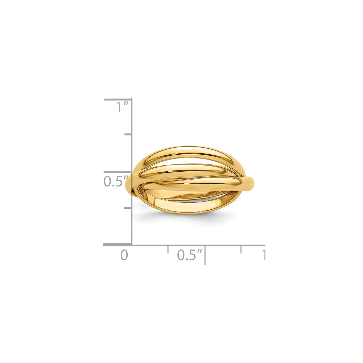 14k Yellow Gold wedding band ring shown for scale