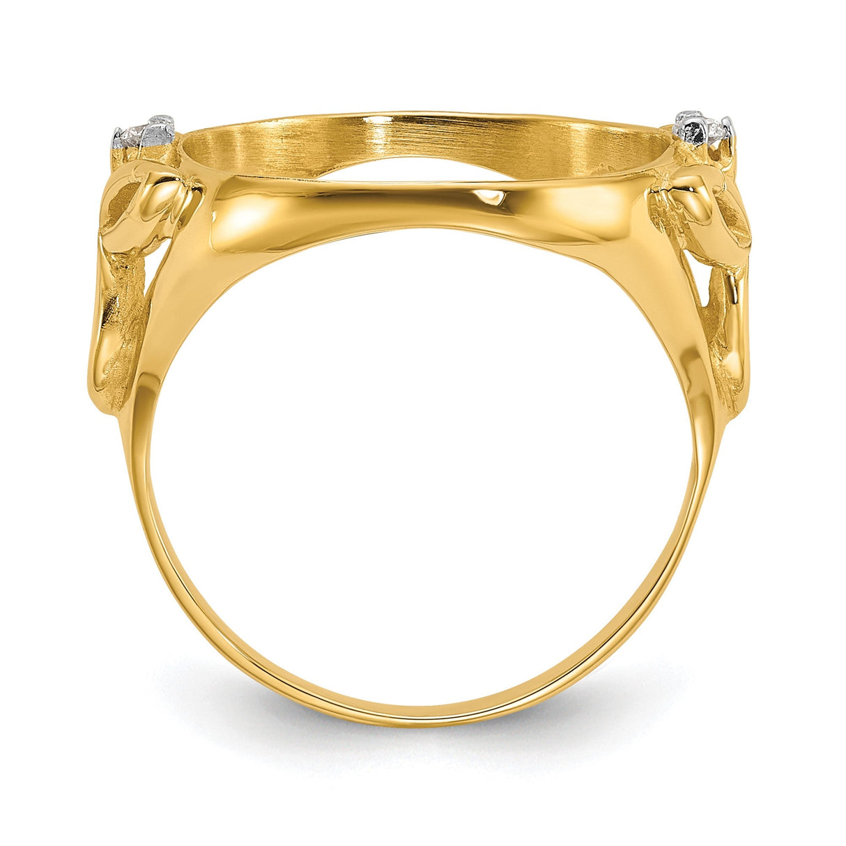 14 mm 14k Yellow Gold coin bezel for 14 mm Coin — alternate view