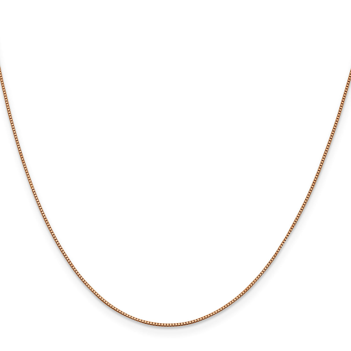 14K Rose Gold 0.7 mm Box Chain Necklace, Polished