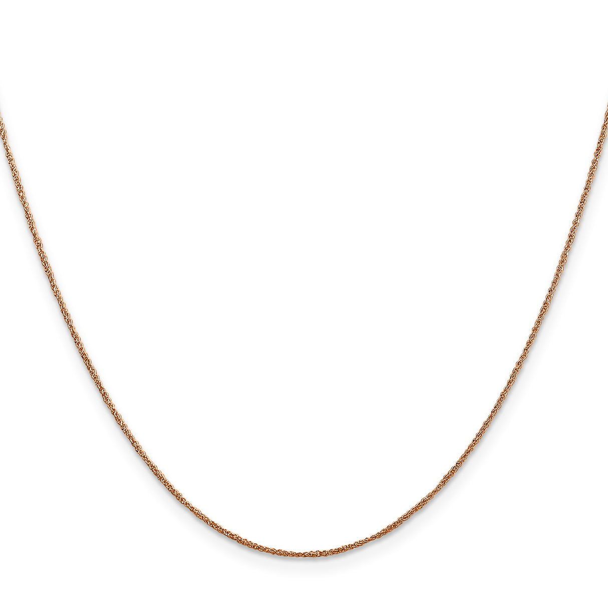 14K Rose Gold 0.7 mm Polished Chain Necklace, Solid