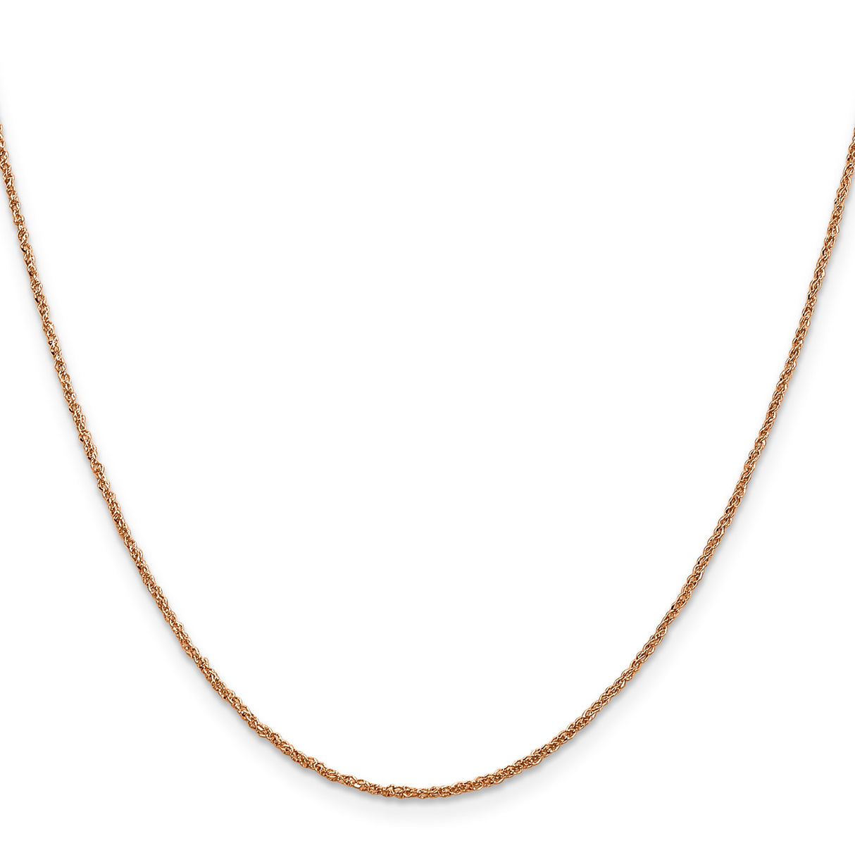 14K Rose Gold 1.1 mm Polished Chain Necklace, Solid