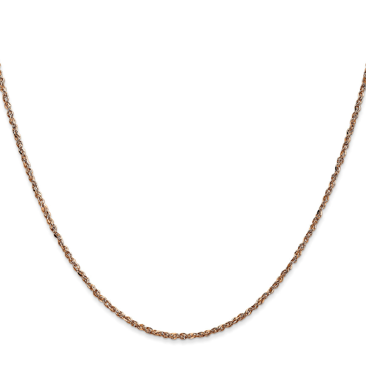14K Rose Gold 1.7 mm Polished Chain Necklace, Solid