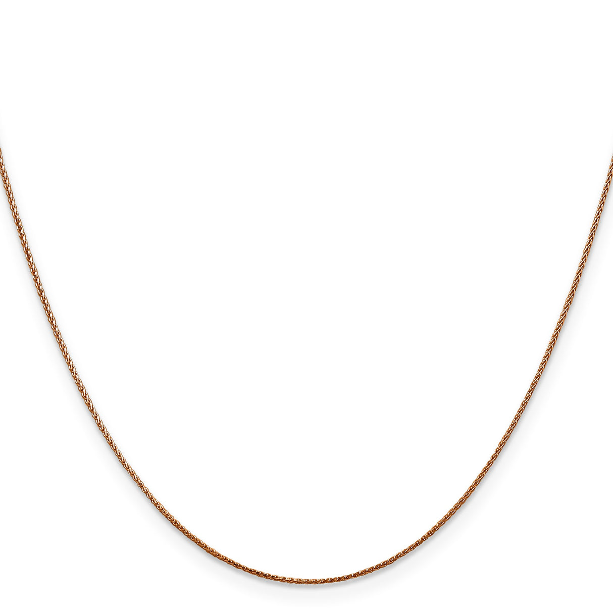 14K Rose Gold 0.85 mm Polished Chain Necklace, Solid