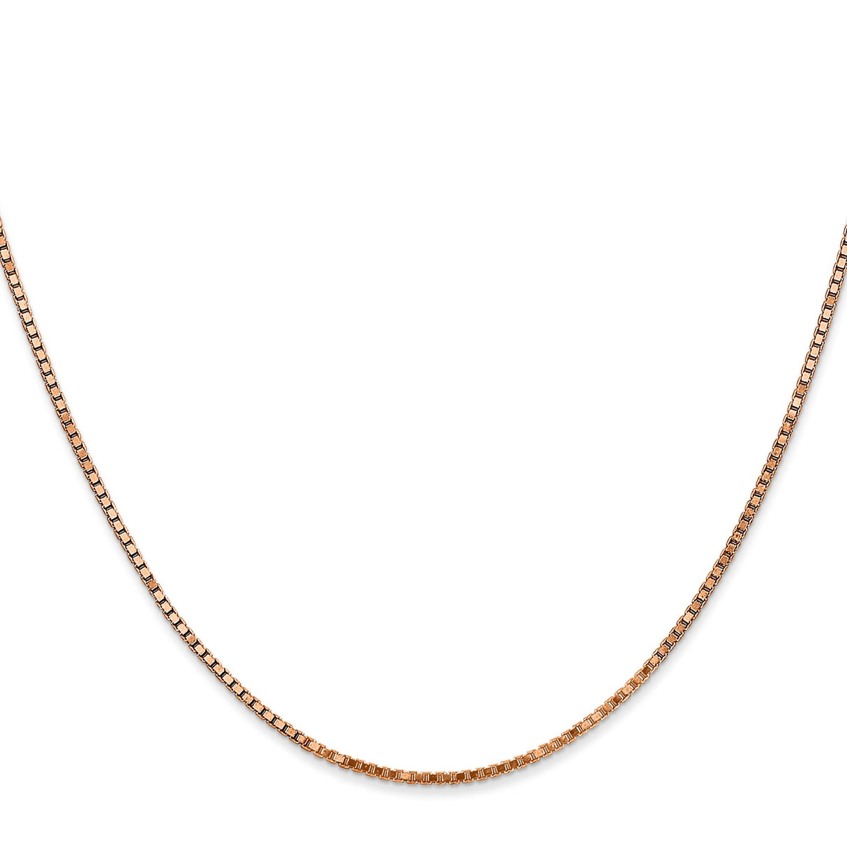 14K Rose Gold 1.3 mm Box Chain Necklace, Polished