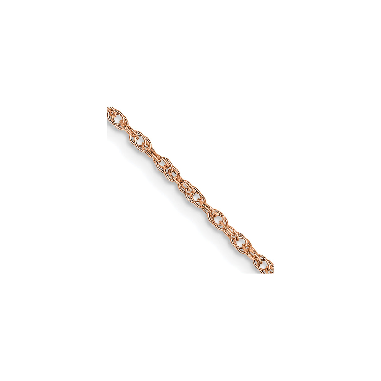 14K Rose Gold 1.15 mm Rope Chain Necklace, Polished detail view
