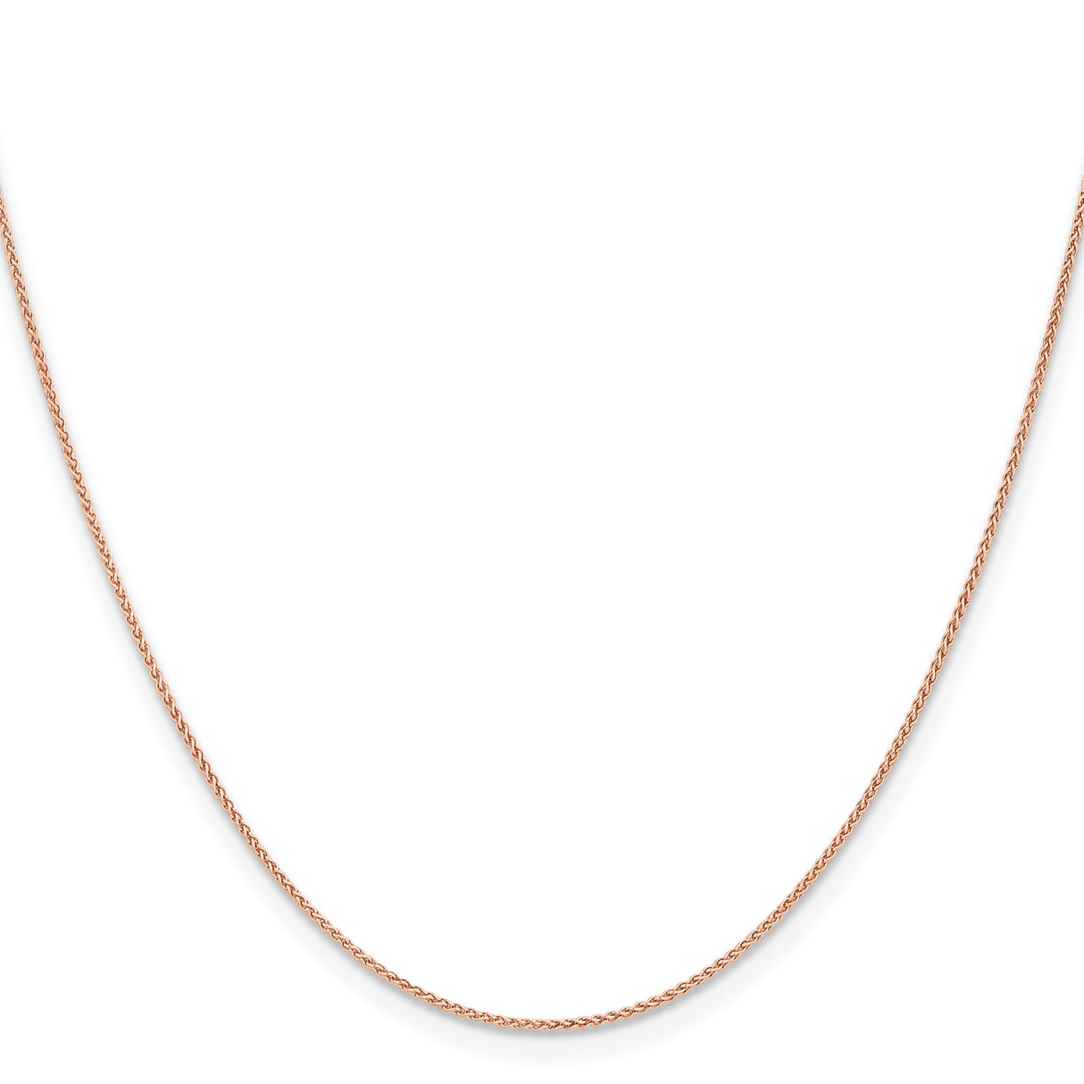 14K Rose Gold 1.05 mm Polished Chain Necklace, Solid