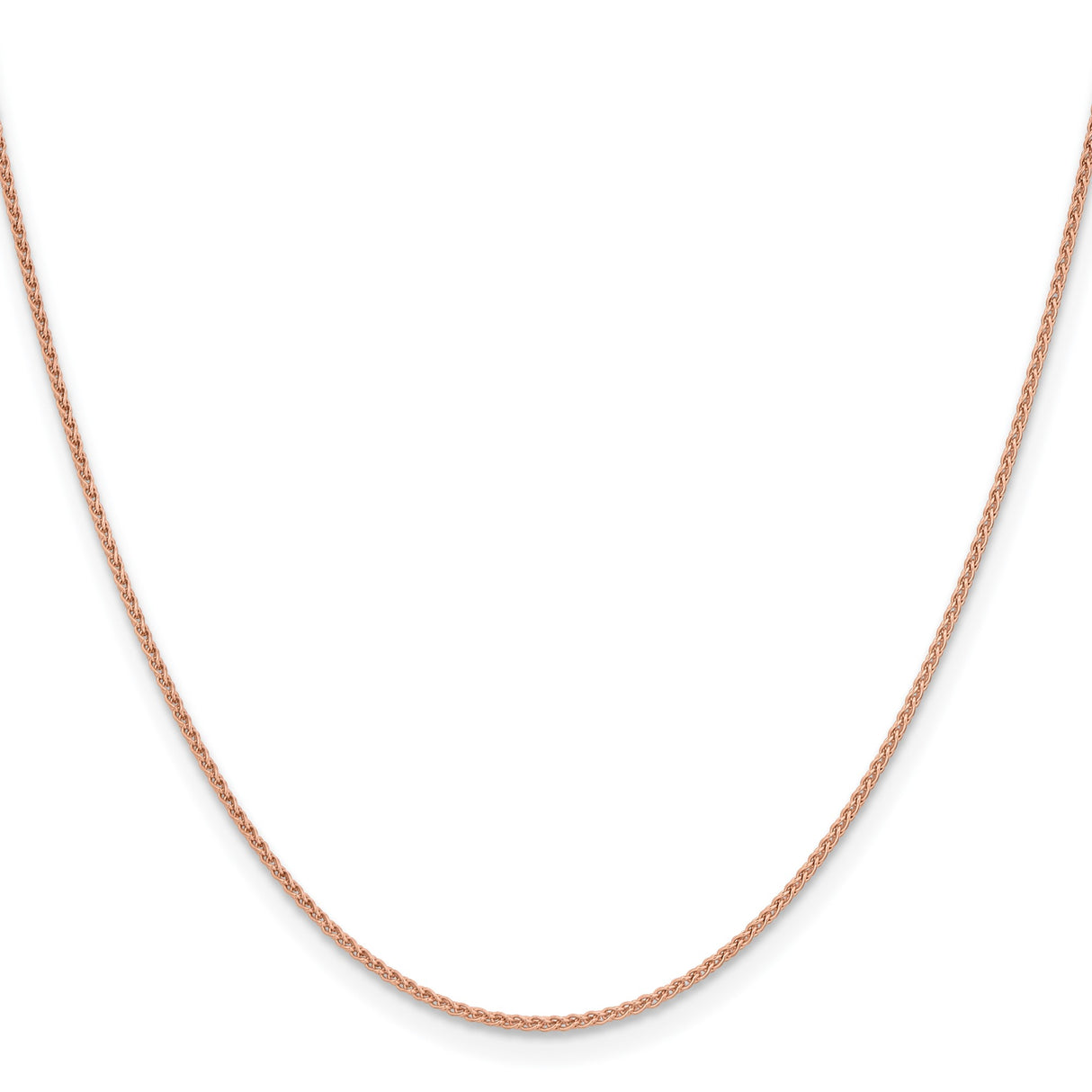 14K Rose Gold 1.25 mm Polished Chain Necklace, Solid